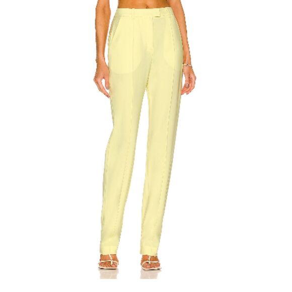 NWT* Jonathan Simkhai Azul Tailored Pants in Chamomile - Women's 12 - Picture 1 of 9